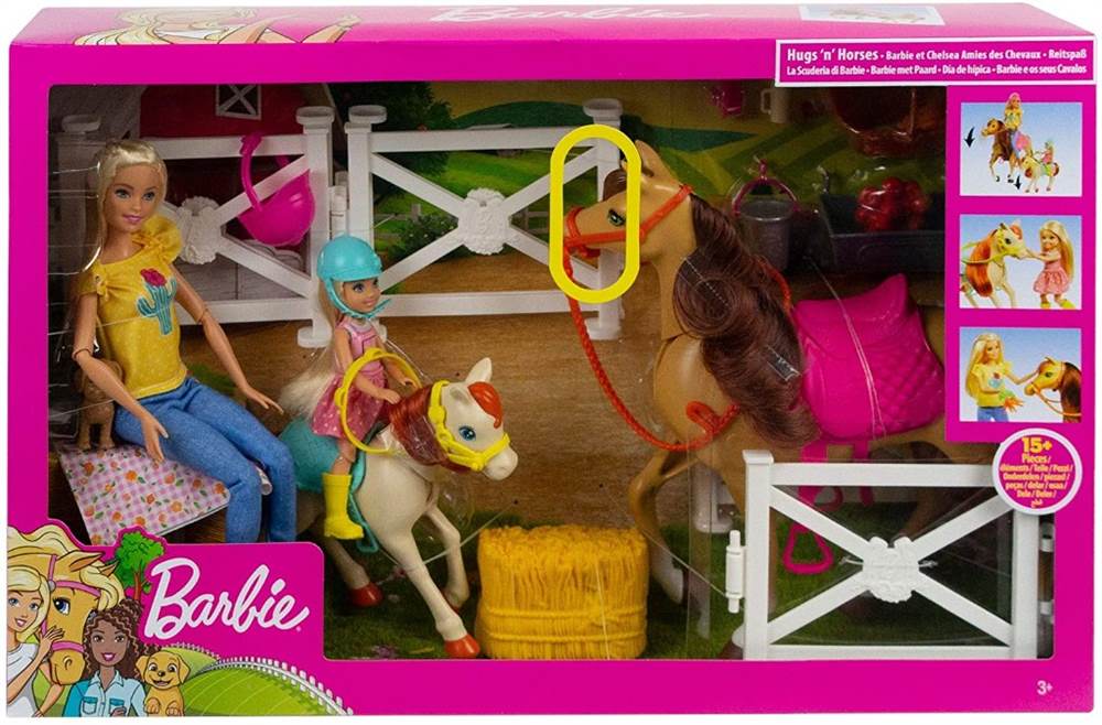 Barbie Ranch di Barbie e Chelsea, Playset Giocattolo con Due Bambole,  Cavalli e Accessori